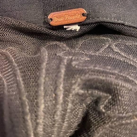 2/$30 Free People Womens Black Western Romance Mesh Embroidered Blouse Sz XS / S - Picture 5 of 5